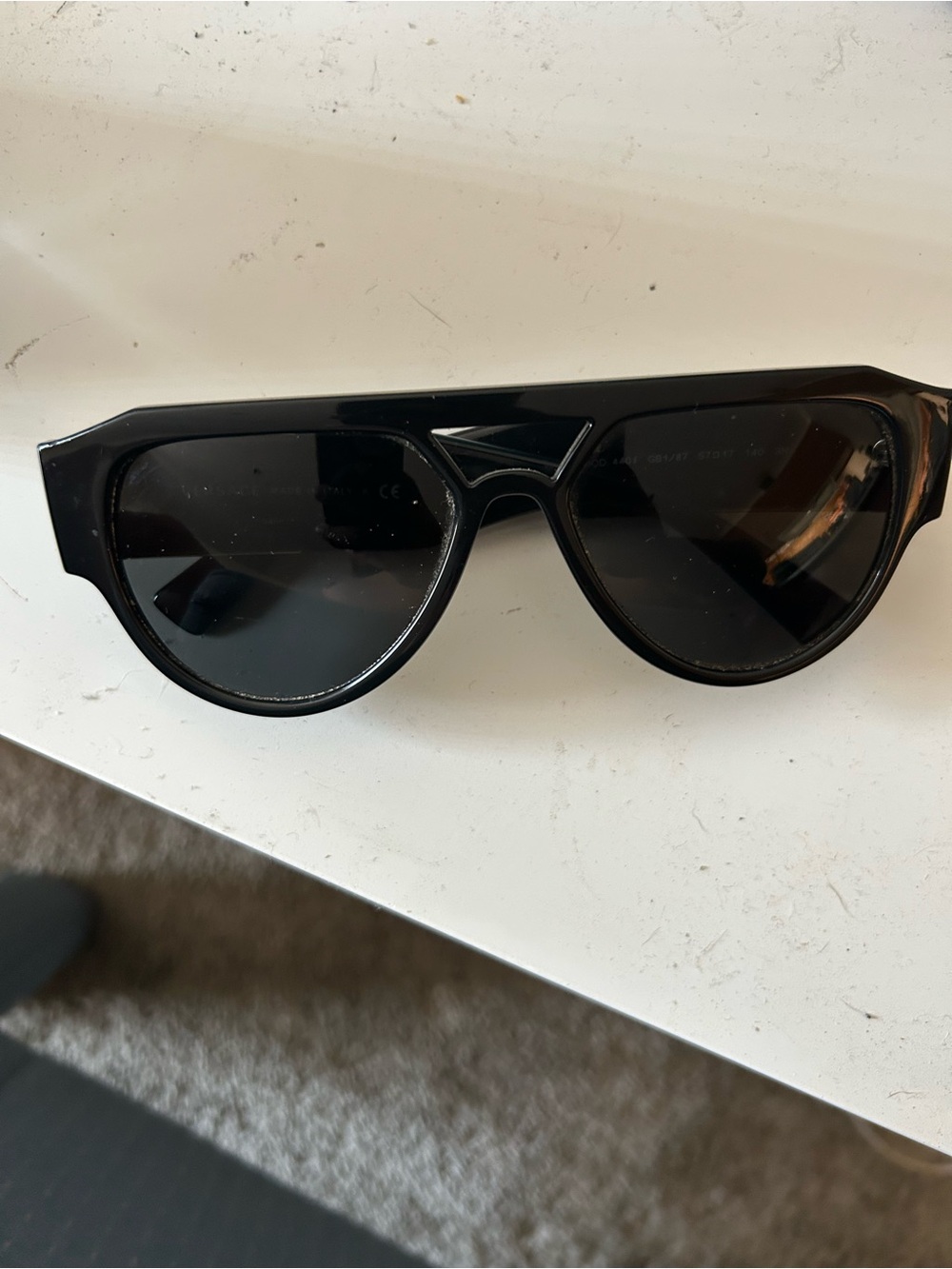 Versace Black and Gold Sunglasses Temple Arm